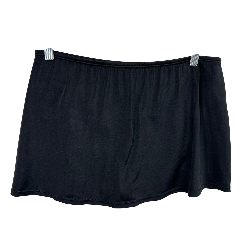 Speedo Size 14 Swim Skirt with Built-in Briefs Black Solid Modest Sporty 812